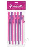 Bachelorette Party Favors Dicky Sipping Straws - Pink/purple