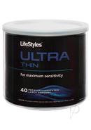 Lifestyles Ultra Thin 40 Lubricated Latex Condoms Bowl