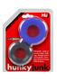 Hunkyjunk Cog Silicone Cock Ring (2 Pack) - Blue/black