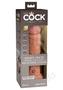 King Cock Elite Dual Density Vibrating Rechargeable Silicone Dildo With Remote Control Dildo 8in - Caramel